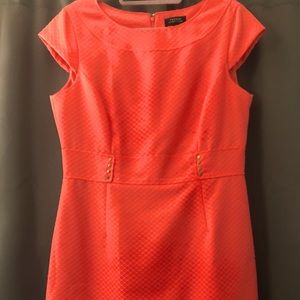 Tahari Arthur S. Levine Coral Cap Sleeve Dress Size 12